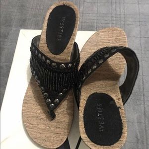 Black Sandals , used only 1 time, size  7.5